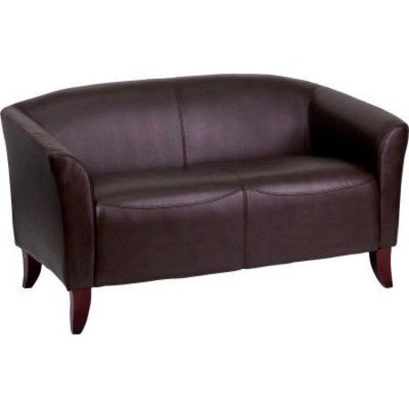 GEC Leather Reception Loveseat - Brown - Hercules Imperial Series 111-2-BN-GG
